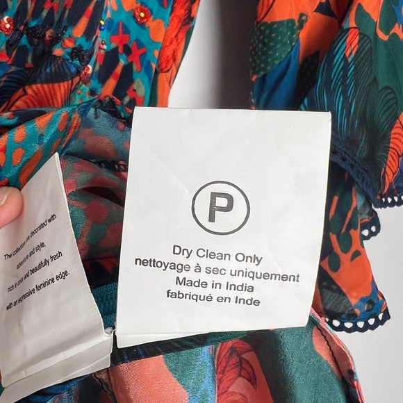 NEW Anthropologie Bhanuni By Jyoti Celestine Embellished Embroidered Boho Top S - Picture 12 of 12